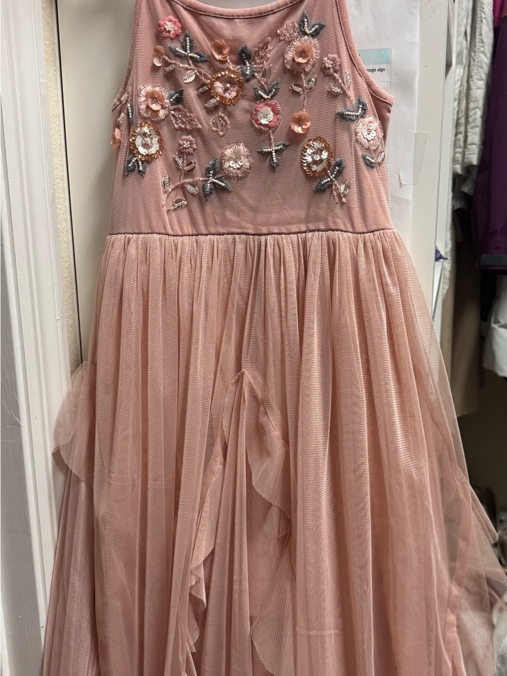 next Dusty Pink Embroidered Tulle Party Dress
